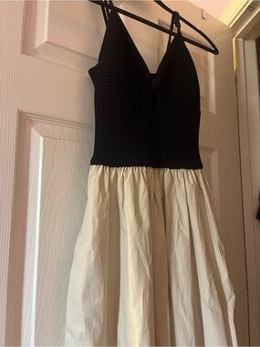 Lucy Paris Black and Cream Midi Dress